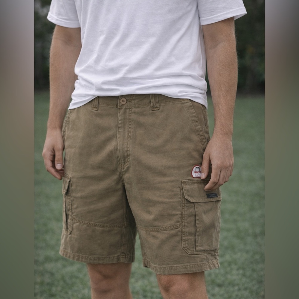 Wrangler Tan Cargo Shorts Relaxed Fit Cotton